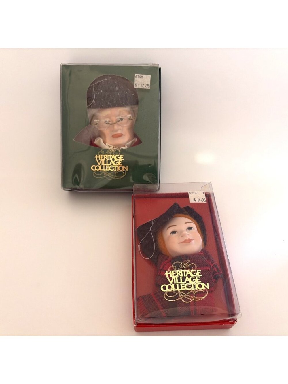 Vintage Dept 56 Heritage Village Dickens Christmas Carol Ornaments Lot of 2